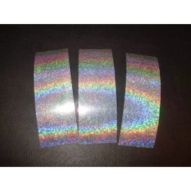 The Fishing Lure Tape Company 2" x 6" 3PK  Flasher & Spoon Holographic Super Fine Glitter Fishing Lure Tape - Silver