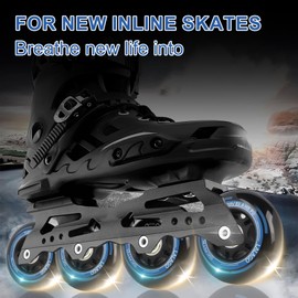 LALAGO Inline Skate Wheels 72 mm, Pack of 8 Inline Skate Wheels 85a, Inline Wheels with Ball Bearings, ABEC9, Indoor/Outdoor Roller Skate Wheels for K2 Hudora Gonex Apollo Inline Skate
