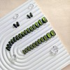 KQueenest Neon Green Cat Eye Press on Nails Short Coffin,