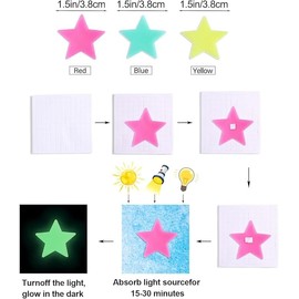100 Pcs Colorful Glow Star in The Dark Luminous Stars Fluorescent Noctilucent Plastic Wall Stickers Murals Decals for Home Art Decor Ceiling Wall Decorate Kids Babys Bedroom Room Decorations (Rainbow-1)