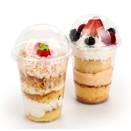 Golden Apple Golden Apple Cup series, 16oz-50sets Clear Plastic cups with Dome lids no hole, BPA Free