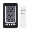 Fdit LCD Digital Thermometer Clock Wireless Temperature Meter Wireless Transmitter