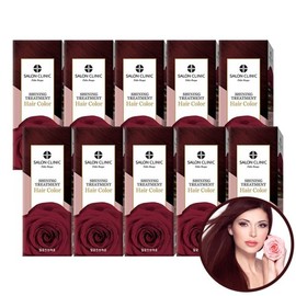 (Salon Clinic) Salon Clinic DIY Hair Dye Hypoallergenic Gray Hair Cover Deep Rose Brown (Wine) (10 Pieces) / (살롱클리닉)살롱클리닉 셀프 염색약 저자극 새치 커버 딥로즈브라운(와인) (10개)