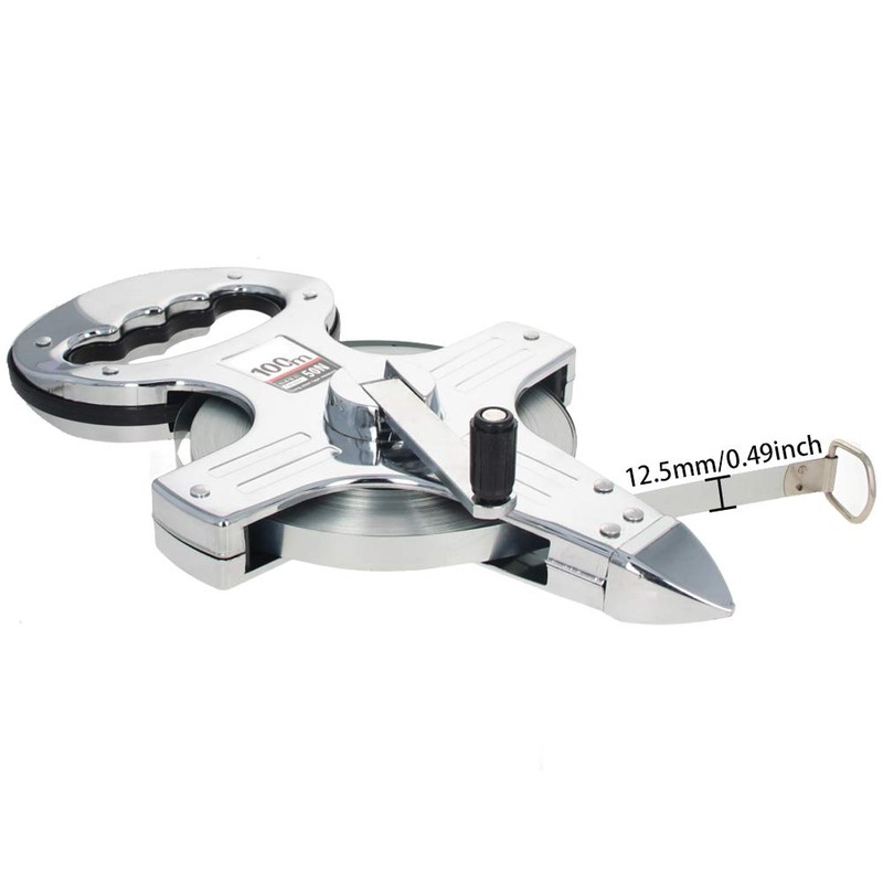 Utoolmart 100m / 328ft Tape Measure,Portable Steel Frame Ruler, Metric