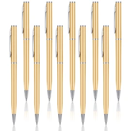 BBTO 10 Pieces Small Ballpoint Pens Mini Pens Bulk Metal Tiny Short Pocket Thin Gel Ink Purse Clip Writing Tool for Pockets Notebook Notepad Nurses Wallet Office