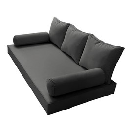 Prolinemax |Cover ONLY| Outdoor Style 3 Crib Piped Trim Daybed Mattress Bolster Pillow Fitted Sheet AD003