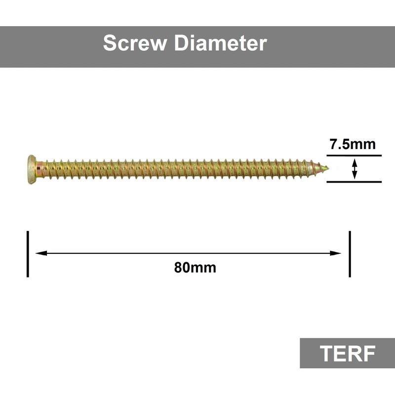TERF Concrete Screws 7.5 X 80mm Torx Drive Flat Countersunk