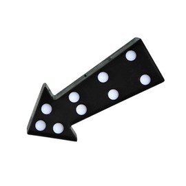 3D Arrow Sign Light LED Plastic Arrow Shaped Sign-Lighted Marquee Arrow Sign Wall Decor for Christmas Birthday Kids Room Wedding Party Decor(Black)