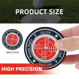 Artomnivera Premium Golf Green Reader Level Ball Marker with Bubble Level | Golf Green Reader & Alignment Marker | Essential Golf Accessories for Men | Putting Green Level Ball Marker (Red, 1 Pack)