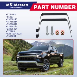 578-183 Fuel Gas Tank Straps Bracket with Bolts & Locking Nuts Compatible with 1999-2019 Silverado Sierra 1500 2500 3500 Replaces# 55157 15288145 15710284