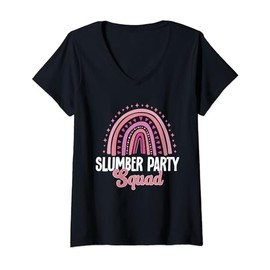 Sleepover Pajama Slumber Party Squad V-Neck T-Shirt