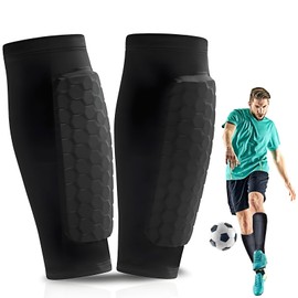 Luriseminger 1 Paar Schienbeinschoner für Fußball, CE-Kennzeichnung rutschfest Schienbeinschoner Socken für Erwachsene und Kind, Wadenschutz für Fußball, Basketball, Radfahren, Skateboardfahren (M)