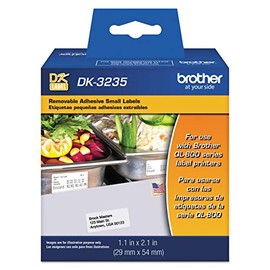 Brother Printer Die Cut Removable Adhesive Small Labels (DK3235), White