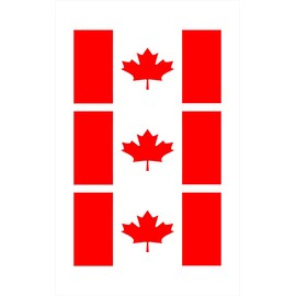 Canadian Canada Flag Hard Hat Biker Helmet Sticker Decal 2" x 1" Each (Pack of 3)