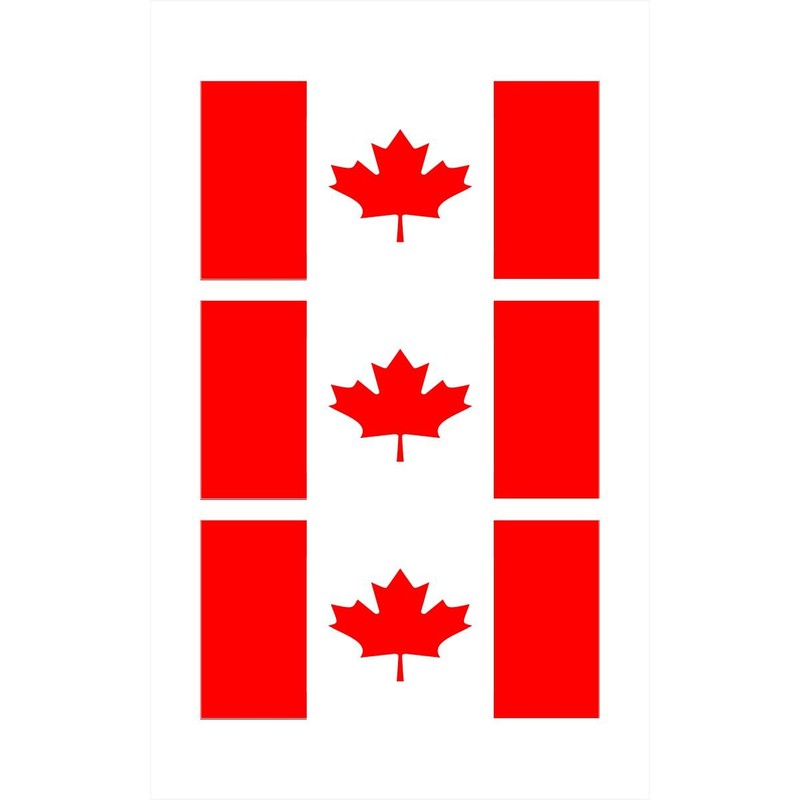 Canadian Canada Flag Hard Hat Biker Helmet Sticker Decal 2"