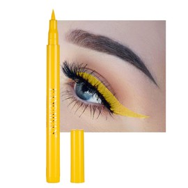 DekRion Liquid Eyeliner, Yellow Eyeliner Liquid, Long-lasting Colored Eyeliners, White Black Red Brown Green Purple Waterproof High-pigmented Colorful Eyeliners for Eye Makeup,1PC Yellow