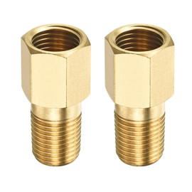 M METERXITY 2PCS Extension Connector Pipe Fitting Brass Hex Coupling Conversion Adapter Industrial Use G1/4 Female to G1/4 Male 35mm Golden