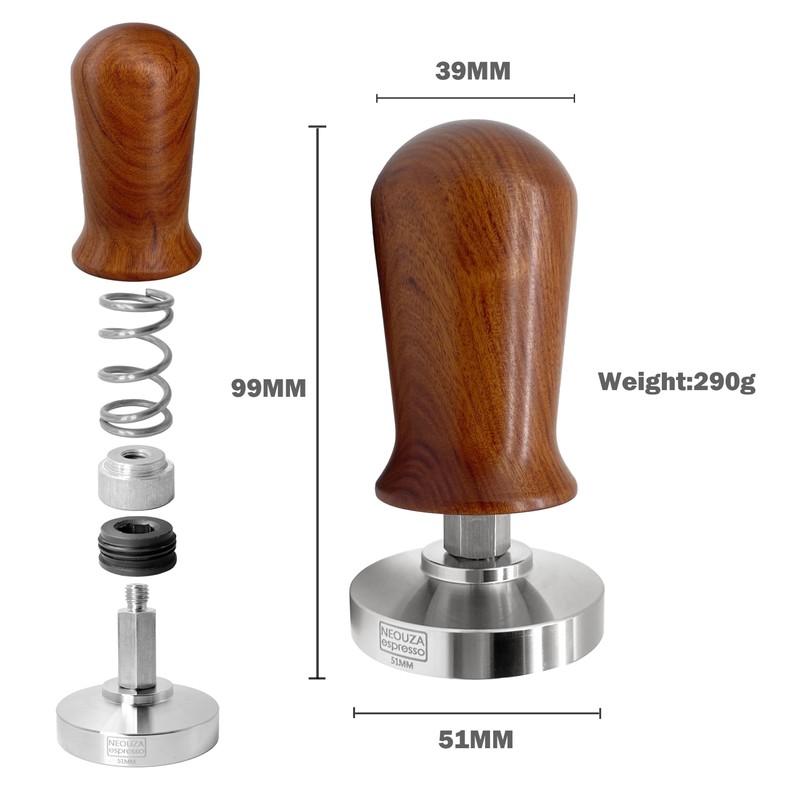 NEOUZA Calibrated Espresso 51mm Coffee Tamper Professional Press Hammer -