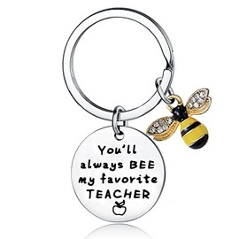 Teacher Gifts from Kids You Will Always Bee My Favorite Teacher Keyring Teacher Appreciation Keychain (Favorite Teacher)