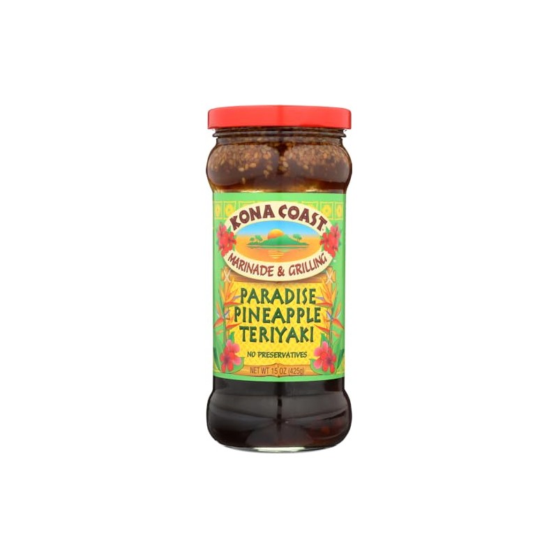 (Pack of 3) Kona Coast Paradise Pineapple Teriyaki Sauce, 15