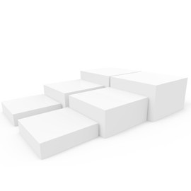 Laumffon Laumffon Buffet Risers, Food Risers for Buffet Table, Display Stand Shelf for Catering Dessert Collectibles Jewelry Figures Show, Acrylic Cube Display Nesting Risers with Hollow Bottoms, 6 Pcs