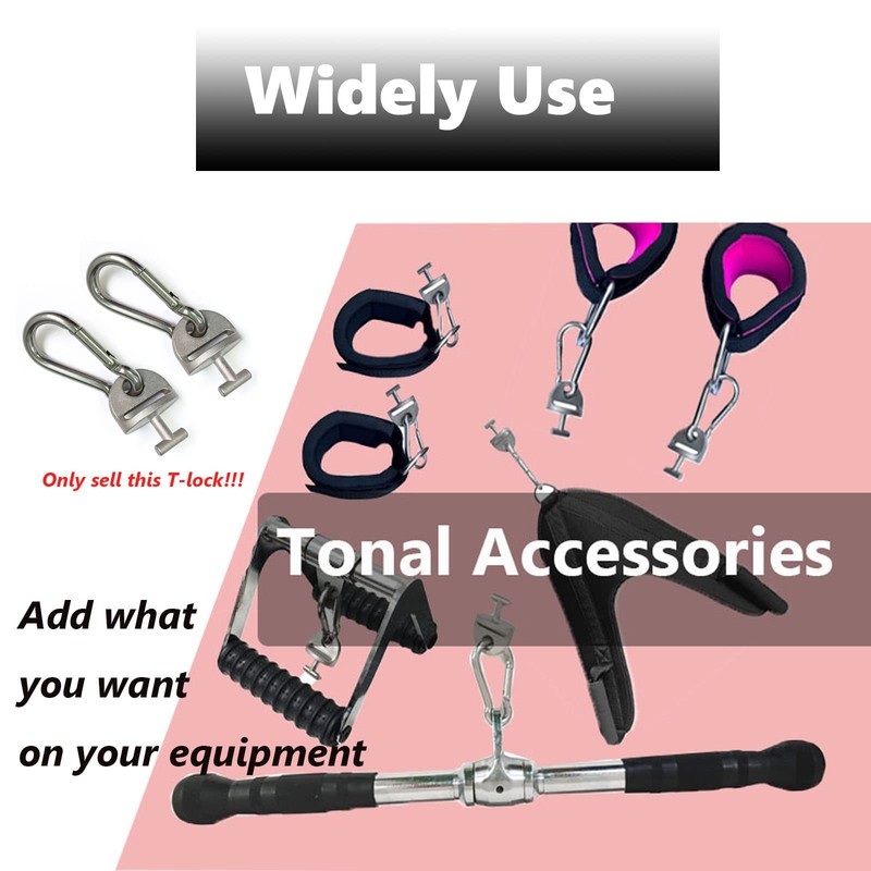 JILINWEI 1Pair Tonal T Lock Adapter with Snap Hooks, Stainless