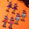 Halloween Witch Dangle Earrings for Women Blue Green Witch Hat