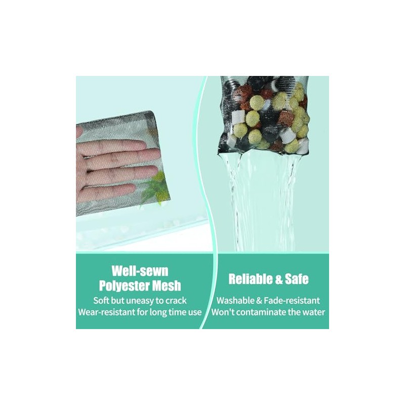 AQUANEAT 10pcs Aquarium Filter Media Bags, Fish Tank Coarse Mesh