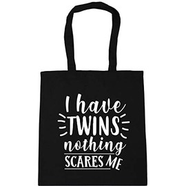 Hippowarehouse I have twins nothing scares me Tote Shopping Gym Beach Bag 42cm x38cm, 10 litres