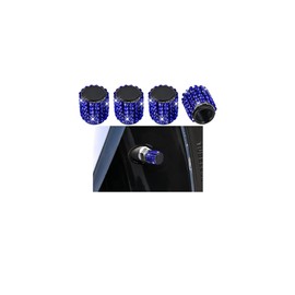 Mandark Bling Car Tire Valve Stem Caps, 4PCS Crystal Rhinestone Vehicle Tyre Valve Cover, Dustproof Automotive Exterior Protecetion Accessories, Universal for SUV Sedan Truck (Blue)