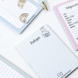 Papierdrachen 6 Pastel A6 Notepads for Appointments, Weekly Planner, To Do List, Shopping Lists and Notes - Notepad Set 5