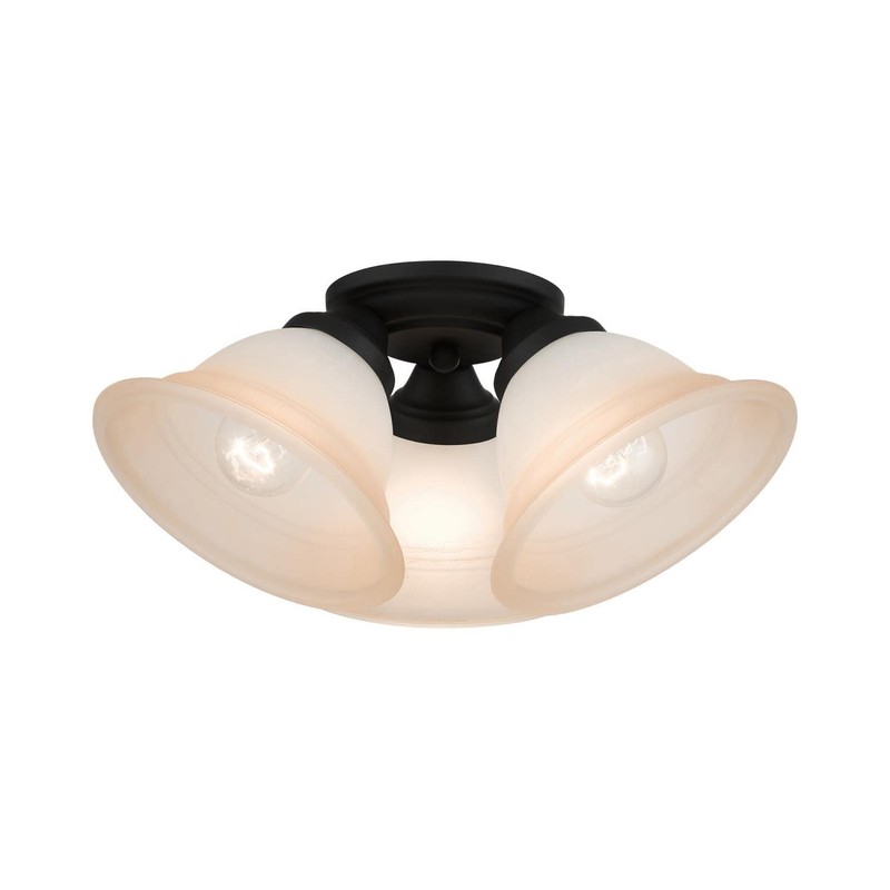 Livex Lighting Wynnewood 3 Light Black Ceiling Mount