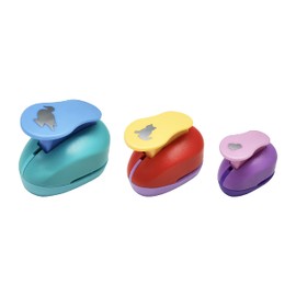 VSREI Punch Set, 3 Pieces Paper Punch, Motif Hole Punch, Set 9/16/25 mm for Gift Tags, Crafts, Scrapbooking, Photos, Greeting Cards (Chickens, Cats, Ducks), Random Colour