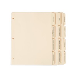 Blue Summit Estate Planning Dividers, Pre-Printed and Reinforced Index Tab Dividers, 12 Dividers, 1 Set