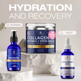 Instaskincare Hydration Recovery Bundle Hyaluronic Serum & Collagen Cream & Niacinamide
