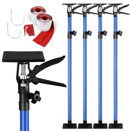 Uouteo Dust Barrier Poles,10 Ft Dust Containment Pole (Pack of 4) with 2 Heavy-Duty Zippers for Dust Barriers (Blue)