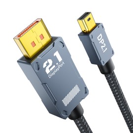 AGFINEST 16K Mini DisplayPort to DisplayPort 80Gbps 2.1 Cable, [16K@60Hz, 8K@120Hz, 4K@144Hz/240Hz] HDR, DSC, G-Sync FreeSync, Mini DP for Laptop MacBook iMac Monitor (6.6FT)