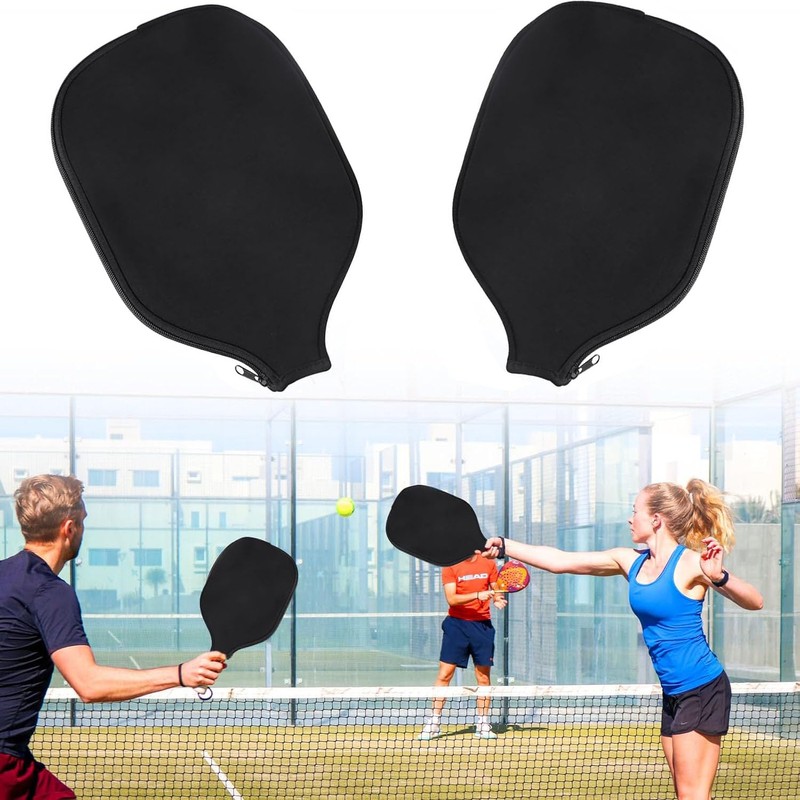 BEANPRECOY 2Pcs Neoprene Pickleball Paddle Covers (8.27 x 11.02 inch)