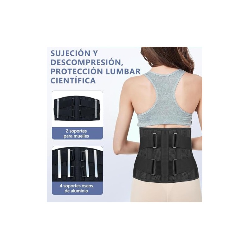 Soporte Lumbar para Hombre y Mujere,faja Lumbar de Doble Compresin