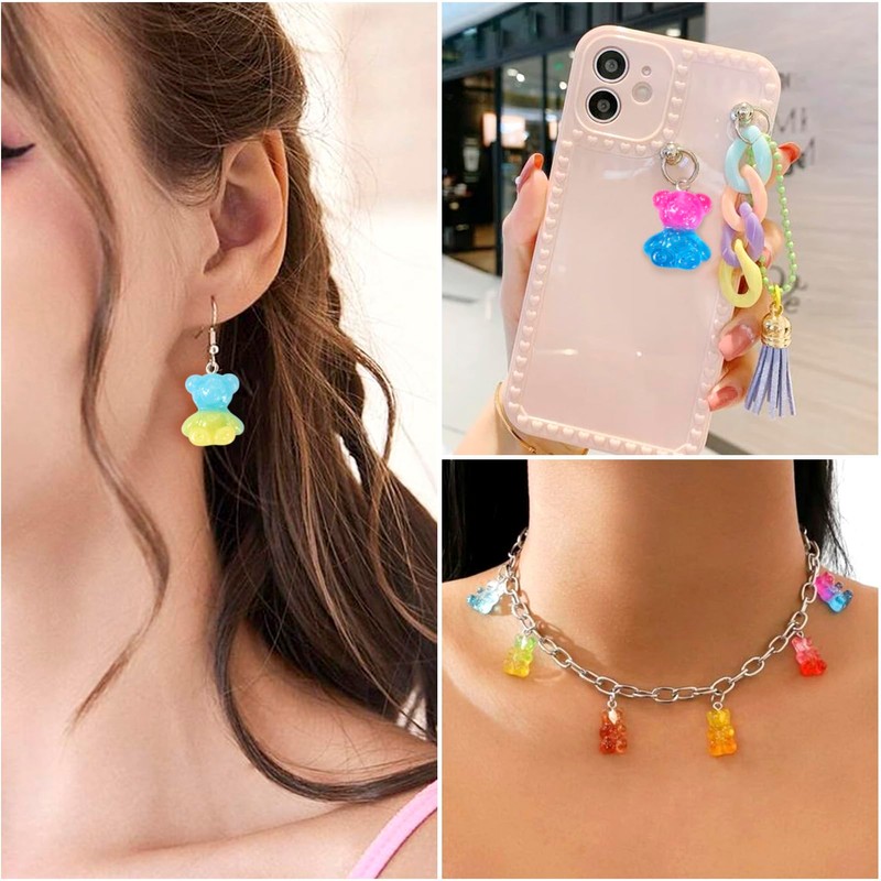 Craftdady Cute Charms Kits Resin Acrylic Bear Mushroom Flower Letter