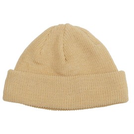 Nakota Good Fit Short Cotton Beanie Cotton Short Watch, One Size Fits Most, Knit Hat, Watch Cap, Beanie, Roll Watch, beige (71)
