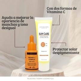 Nuestra Tierra Cosmética Kit Radian-C Complex Suero Facial con Sun Care FPS 50+ Despigmentante
