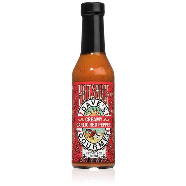 Dave's Gourmet Creamy Garlic Red Pepper Hot Sauce, Pack of 3