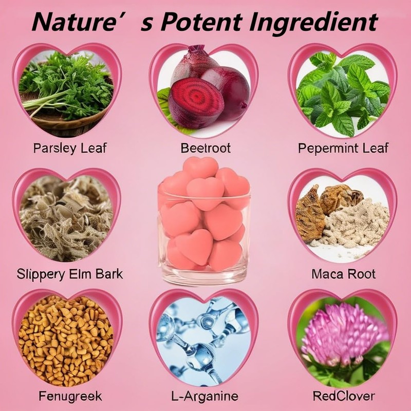 ORIAPT Women's Pheromone Gummies with Slippery Elm, Natural Feminine Balance,