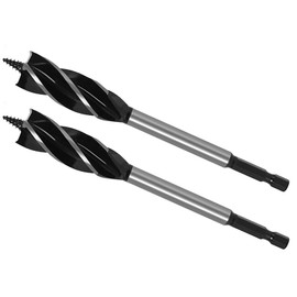 NACX 20mm Woodworking Auger Drill Bit, Hex Shank High Carbon Steel Wood Boring Bits, Flute Cut Drilling Tool for Wood Door Lock, 2PCS