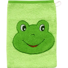 Wörner Frog Children's Wash Mitt 15 x 20 cm Terry Green