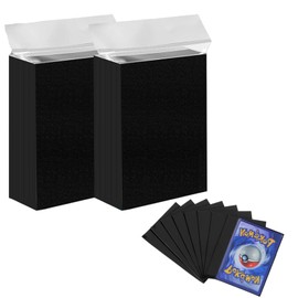 Xinfin 100 Pcs Soft Trading Card Sleeves, 66 x 91mm Clear Standard Soft Card Sleeves for MTG, Trading Card, Magic, Sports Cards, Game Cards - Black