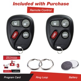 2 keylessoption Replacement 4 Botón Keyless Entry Remote Control Key Fob, Negro