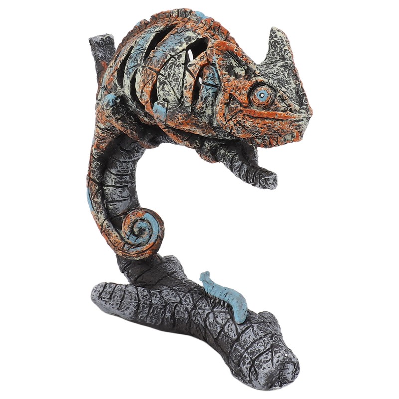 Chameleon Statue Sculpture Resin Chameleon Wild Animal Figurine Ornament for