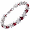 RIZILIA Tennis Bracelet [18cm/7inch] with Round Cut Gemstones CZ [Red